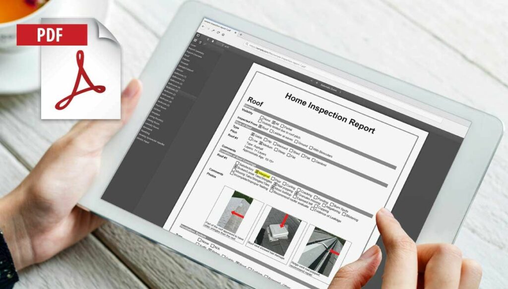 A Frontline inspection report on a tablet
